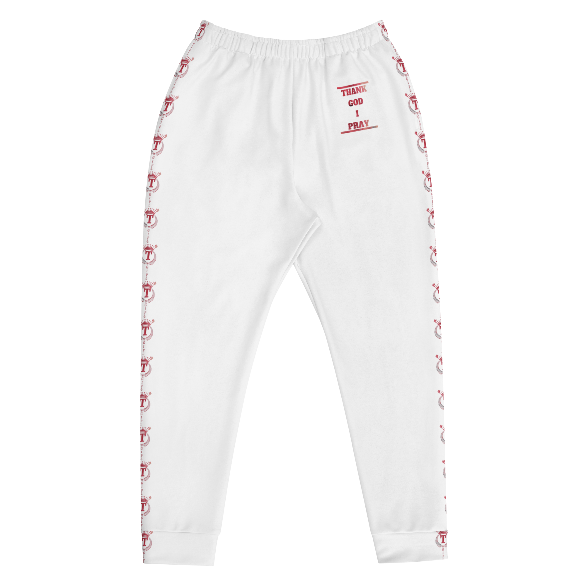 Red on sale white joggers